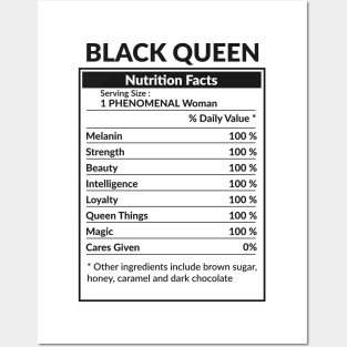 Black Queen Nutrition Facts Posters and Art